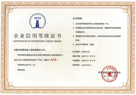 企業(yè)信用等級(jí)證書